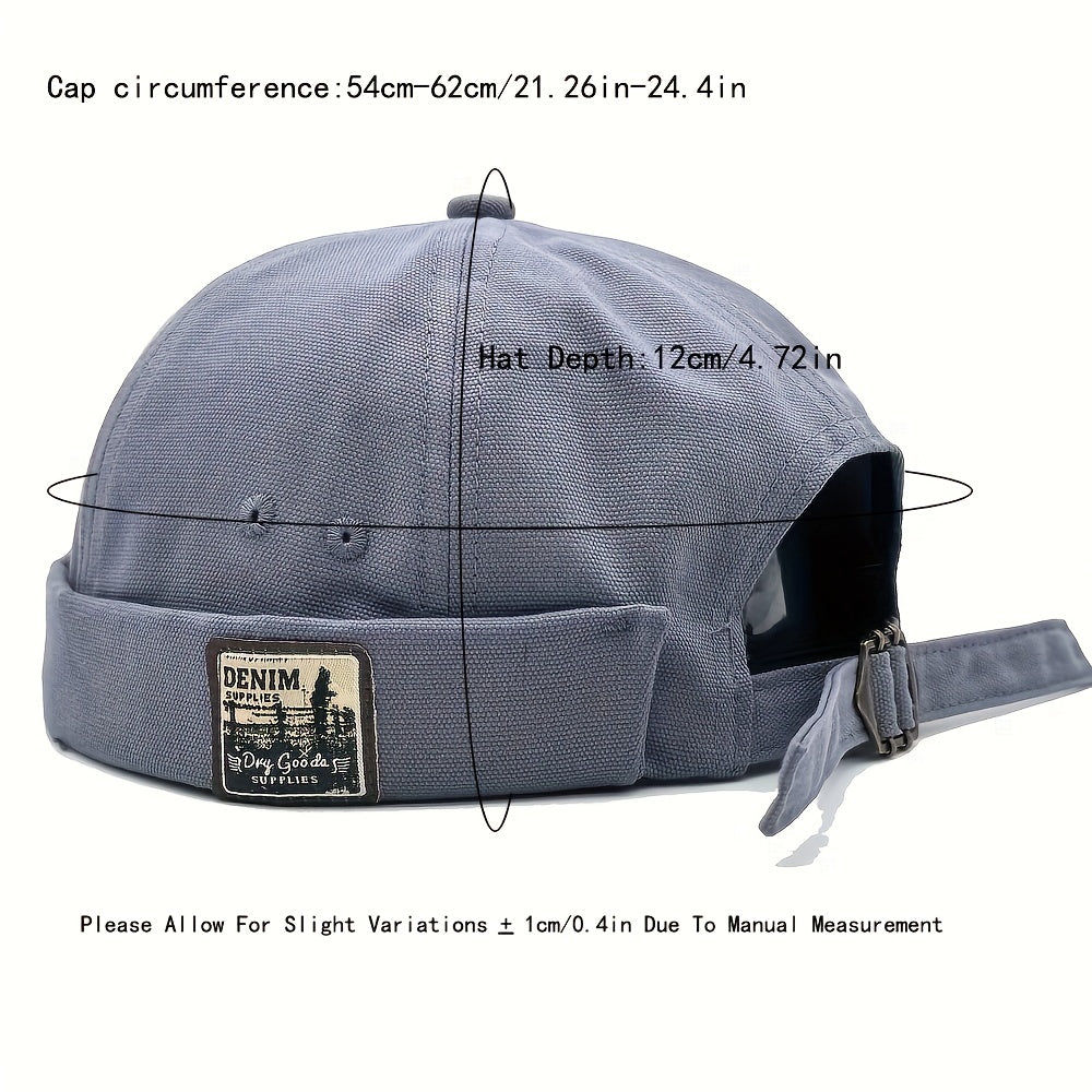 Men's Hip Hop Hat Retro Docker Cap Adjustable Sailor Beanie Cotton Breathable