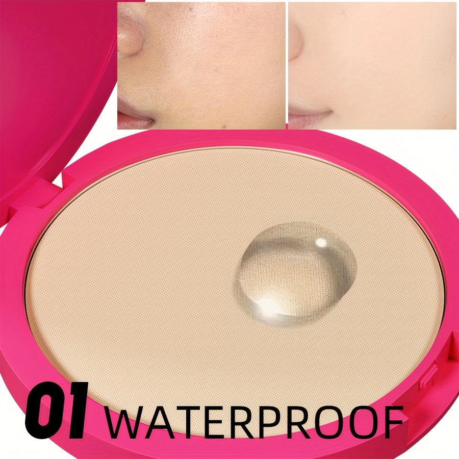 Pressed Powder Foundation Waterproof Matte Full Coverage for Light to Medium Skin