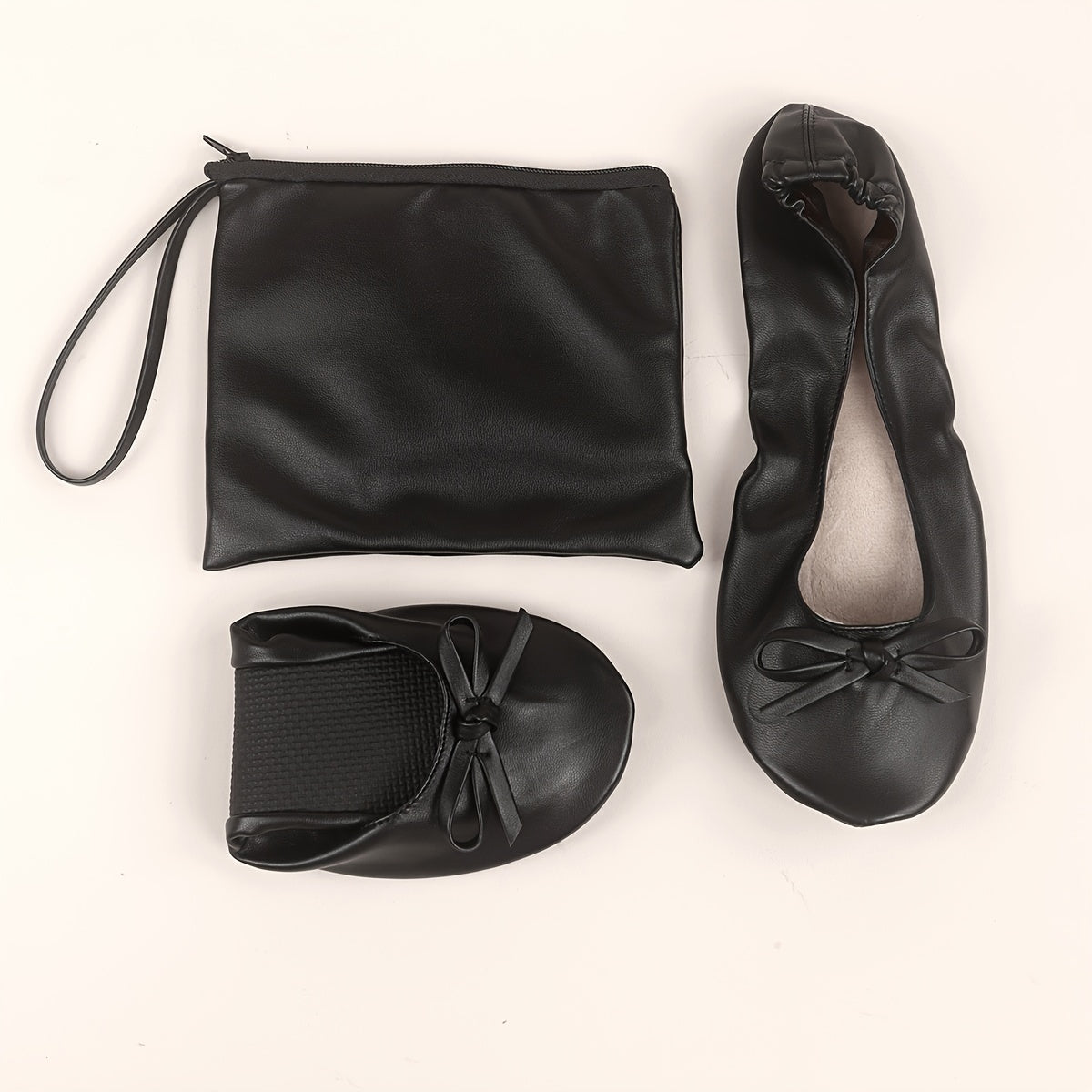 Женские мягкие черные складные повседневные танцевальные туфли