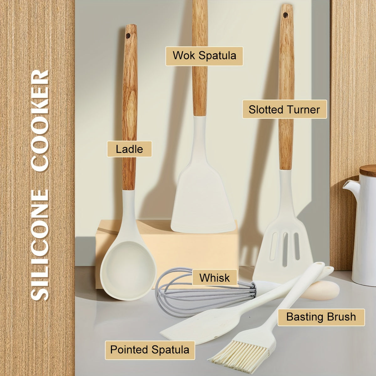 White 12-Piece Non-Stick Cookware Set for Induction and Open Flame Cooking