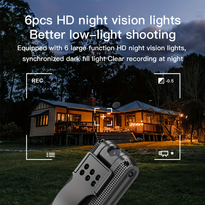 Black Digital Video Camera 1080P Full HD Night Vision with Audio and TF Slot