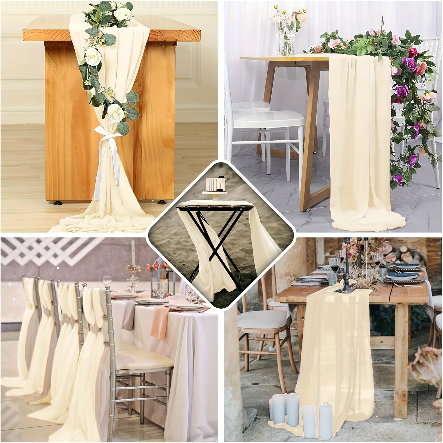 Chiffon Table Runner for Weddings Parties Banquets and Gifts