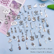 50 Pieces Antique Silver Music Instrument Pendants for Jewelry Making