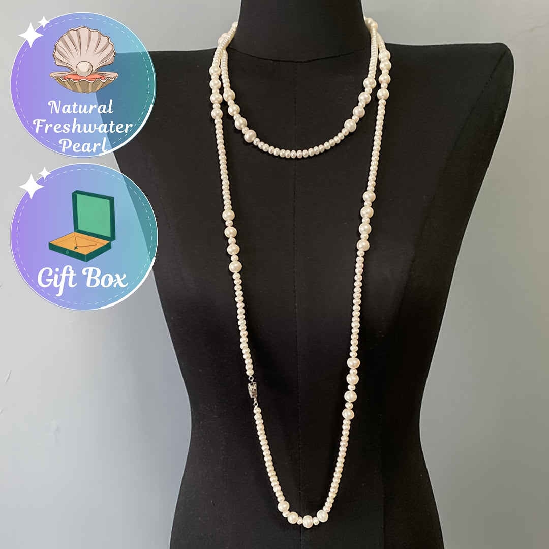 Freshwater Pearl Necklace 1.6m Multi-Layer Vintage-Inspired Elegant Jewelry