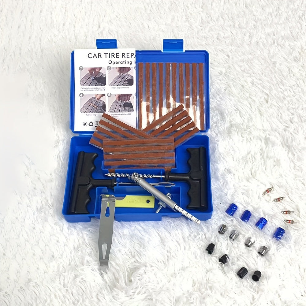 Multi-Purpose Tire Repair Kit for Car Motorcycle Bike Tubeless Puncture Set
