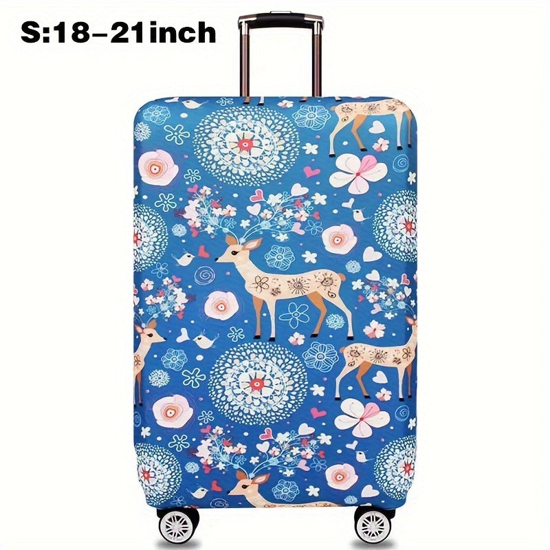 Cartoon Patterned Elastic Luggage Cover for Travel Suitcase or Duffle Case