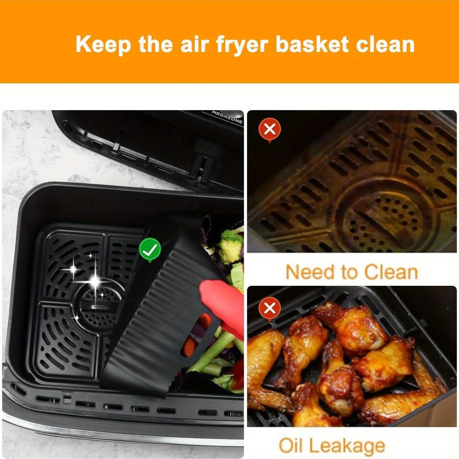 Ninja Foodi Flex Drawer 5.2L 10.4L uchun silikondan tayyorlangan havo qovurish uchun linzalar, yopishmaydigan chuqur qovurish uchun aksessuarlar