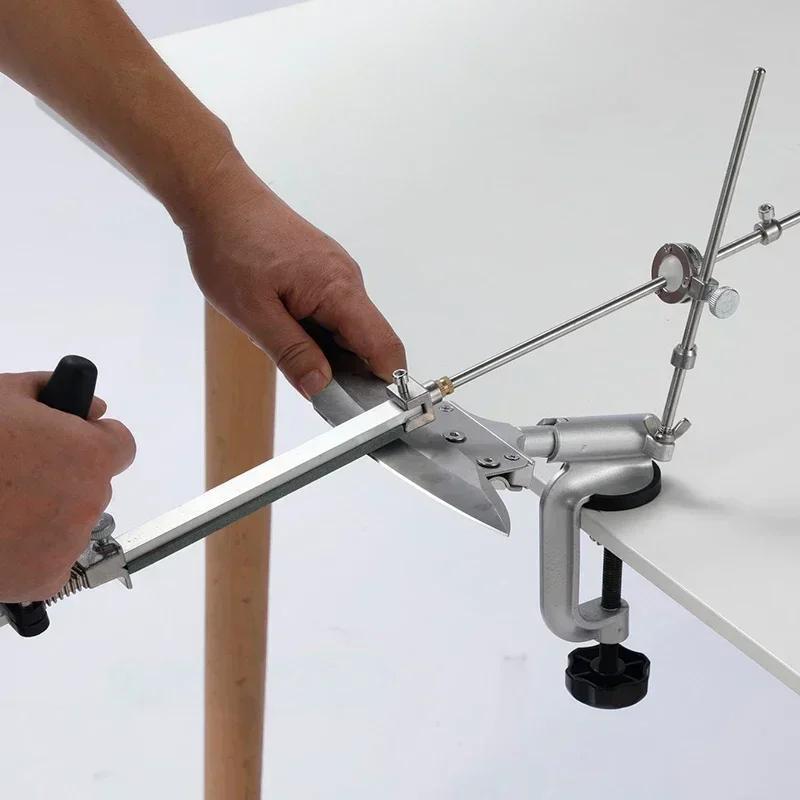 Sistema de afilado de diamantes para cuchillos con cortador de ángulo fijo y juego de piedras manual, incluye tira de cuero para cuchillos de cocina y caza, no eléctrico, versátil