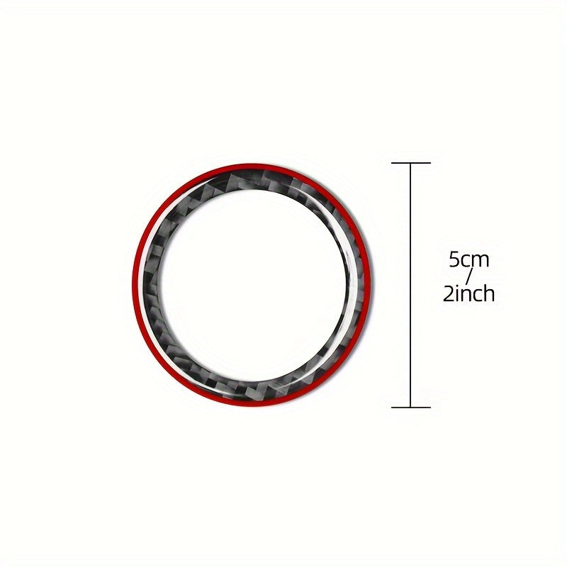 Mercedes Benz GLA C Class uchun Avtomobil Ichki Karbon Teri Kalit Bo'lagi Halqa Qoplamasi Yelimli Stiker
