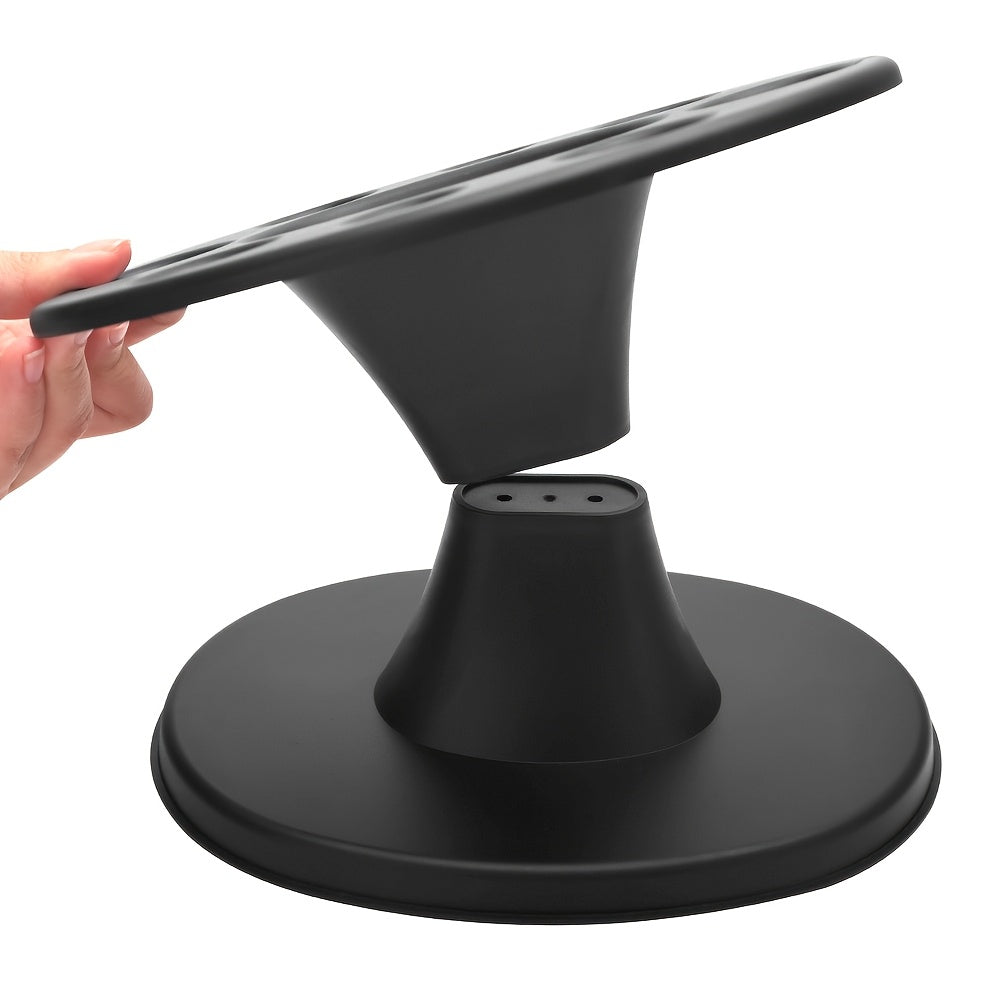 Round Hair Brush Organizer Plastic with Multiple Compartments for Salon and Home Use