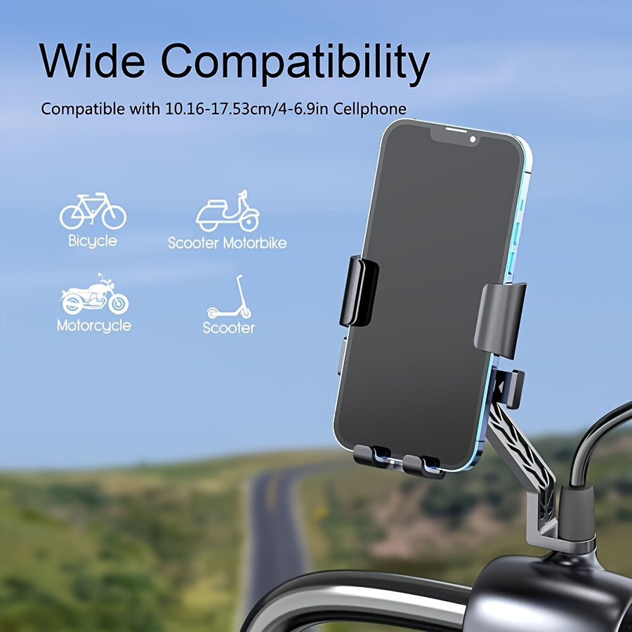 Universal Motorcycle Phone Holder ABS Fixed Rotatable GPS Mount for Bike and Handlebar