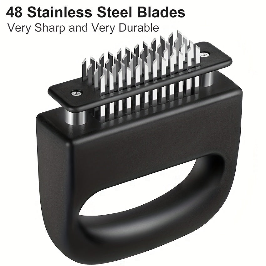 Улучшите вкус с помощью мясного молотка JATEN с 48 лезвиями - прочный молоток из нержавеющей стали с ультратонкими иглами - идеально подходит для размягчения говядины, свинины, индейки и рыбы - отлично подходит для маринадов, барбекю и приготовления пищи.