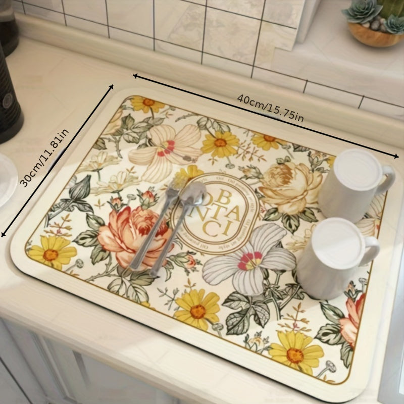 Diatomite Kitchen Drying Mat Non-Slip Washable Heat-Resistant Absorbent Pad