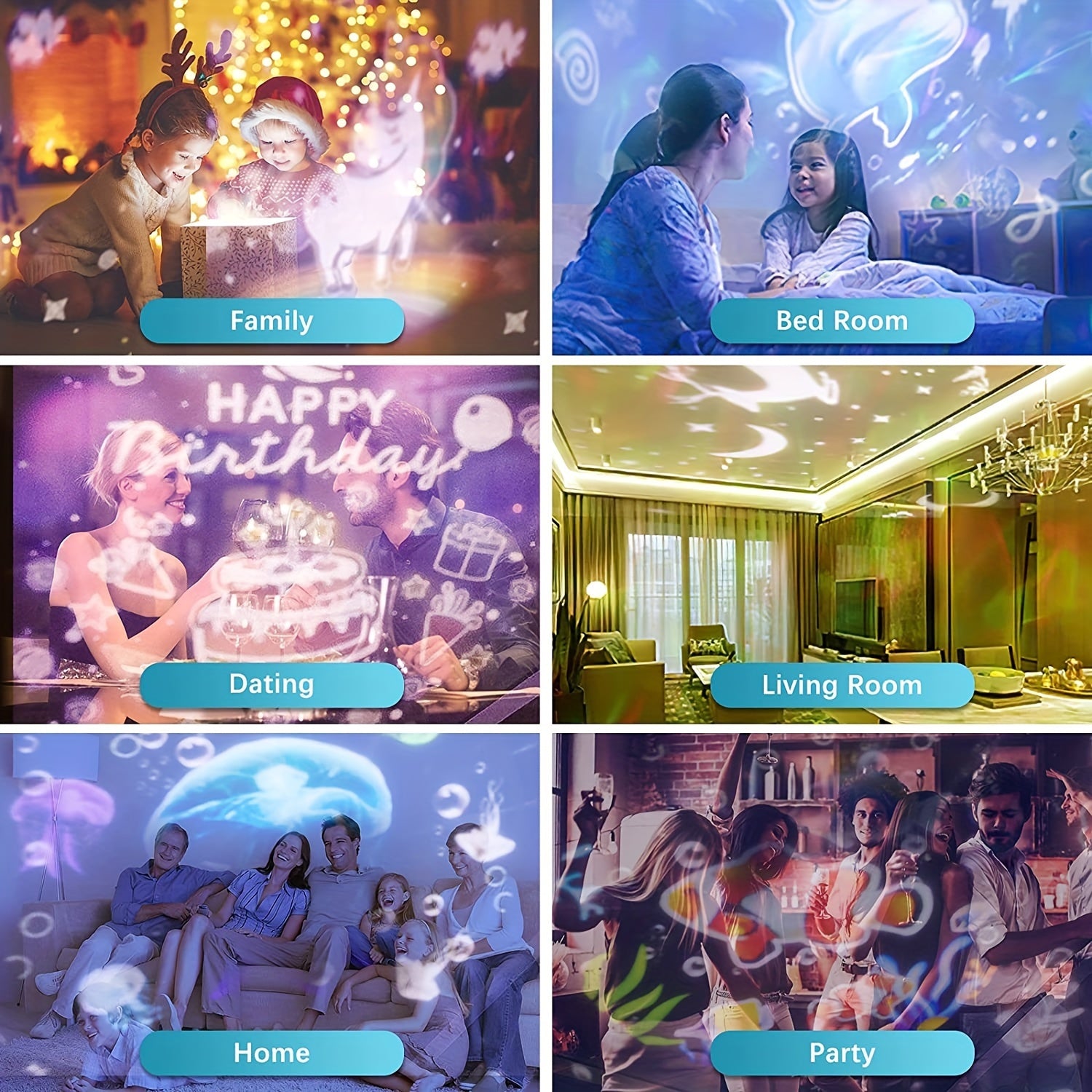 Bolalar uchun Galaxy Yulduzli Proyektor Tun Chirog'i - 3D Okean va Yulduzli Osmon Ta'siri, USB Quvvatlanadi, Moslashtiriladigan Yorqinlik, Xonani Bezaklash va Rojdestvo Sovg'alari uchun Ajoyib