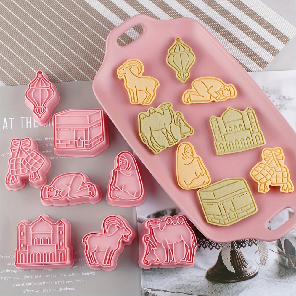 8-Piece Cookie Stamp Set with 3D Islamic Symbols for Eid and Thanksgiving
