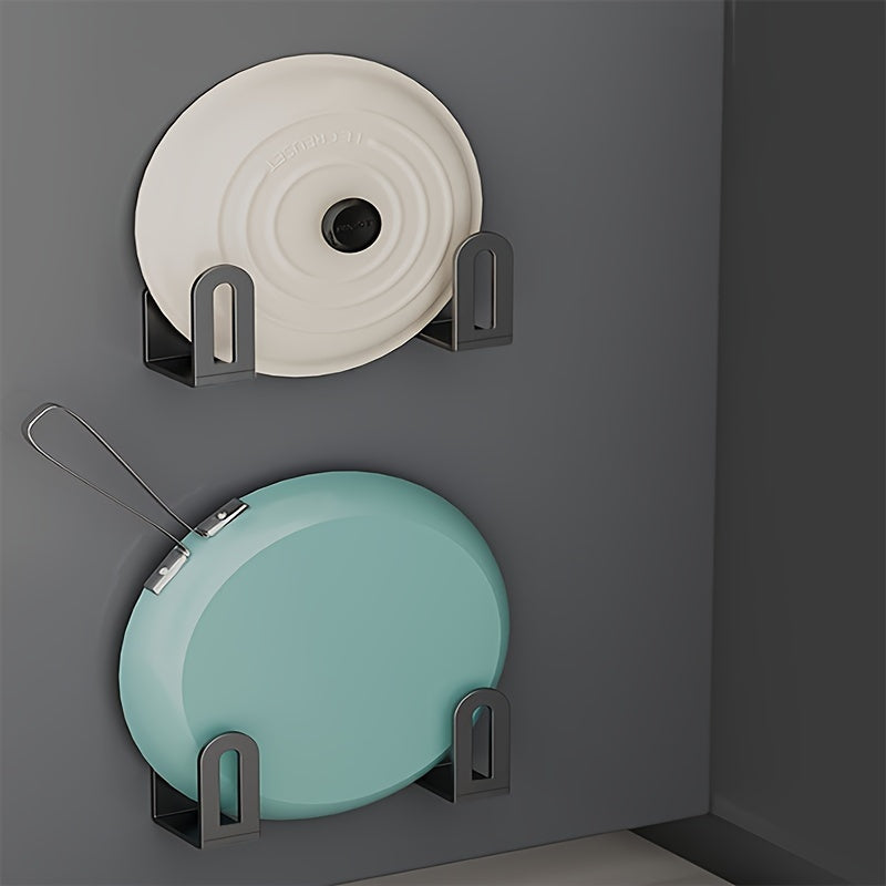 O'roqsiz saqlash uchun 2 ta devorga o'rnatiladigan qozon javonlari to'plami, oshxona tartibi uchun