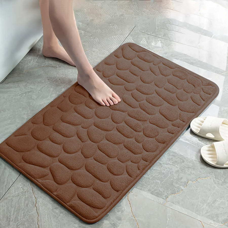 Alfombra de baño de espuma viscoelástica de lujo antideslizante, suave y absorbente para bañeras y duchas