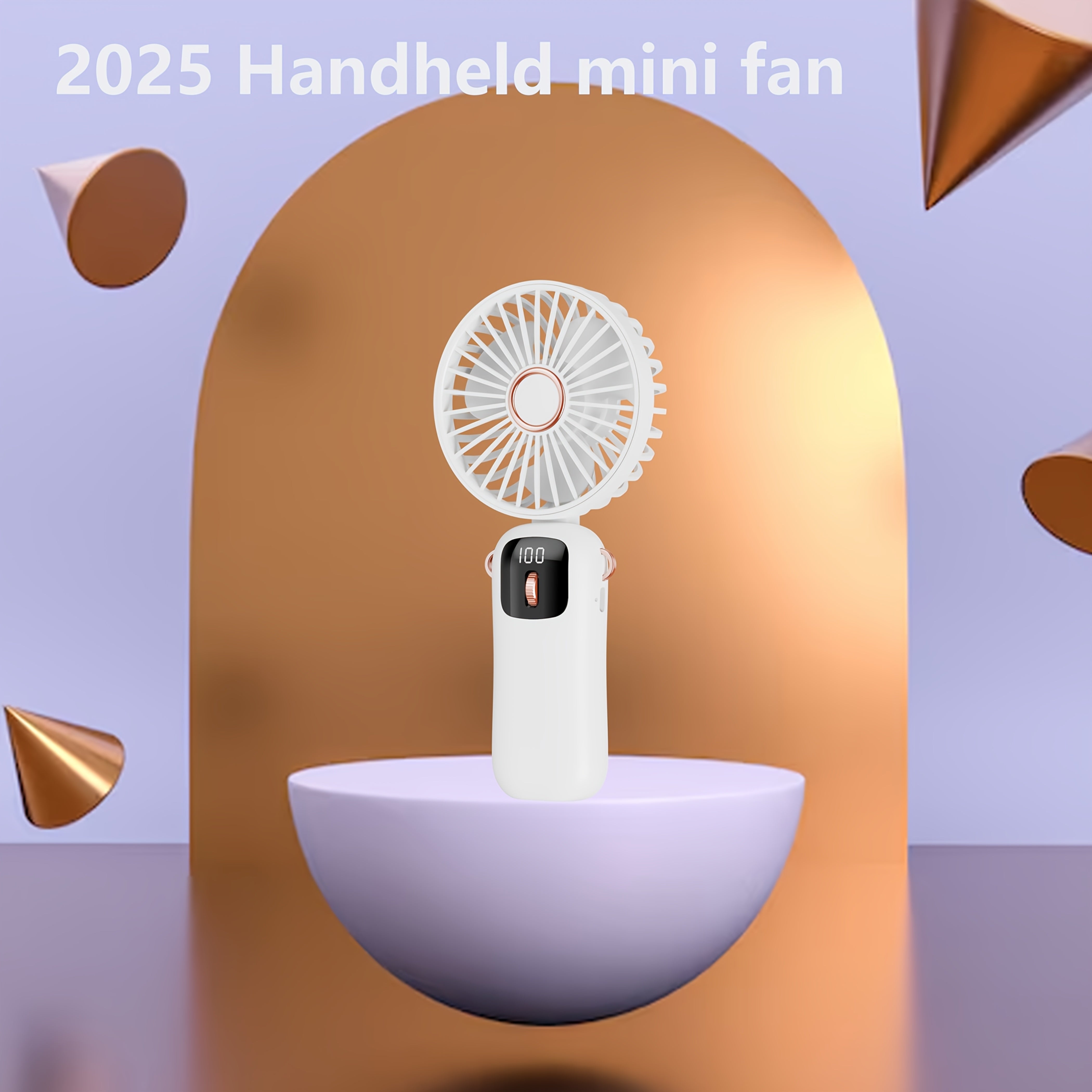 Portable Handheld Fan USB Rechargeable Multi-Speed Wearable for Outdoor Office Travel