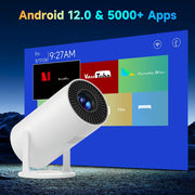 Портативный 4K умный проектор с яркостью 150Ansi, WiFi6, Android TV
