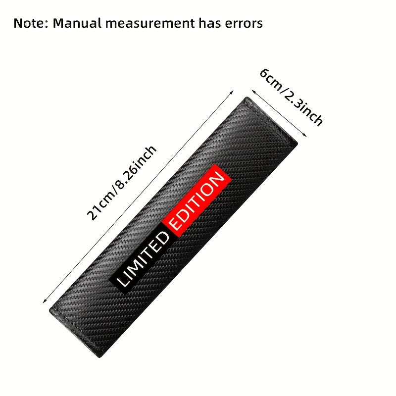 Car Seat Belt Shoulder Pads Carbon Fiber Texted Comfort Easy Install