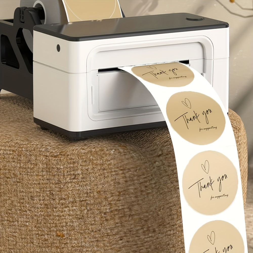 250 Round Brown Thermal Labels 3-Inch for Office and Small Business