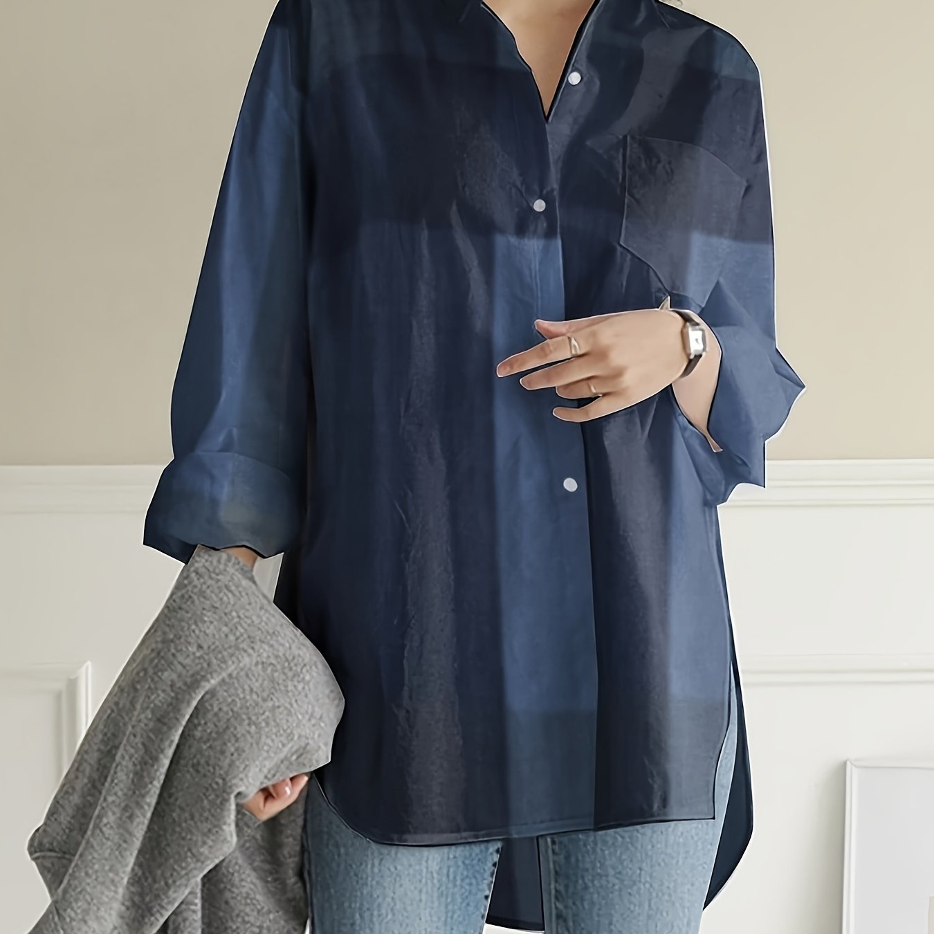 Women's Plaid Button Front Shirt Long Sleeve Casual Spring Fall