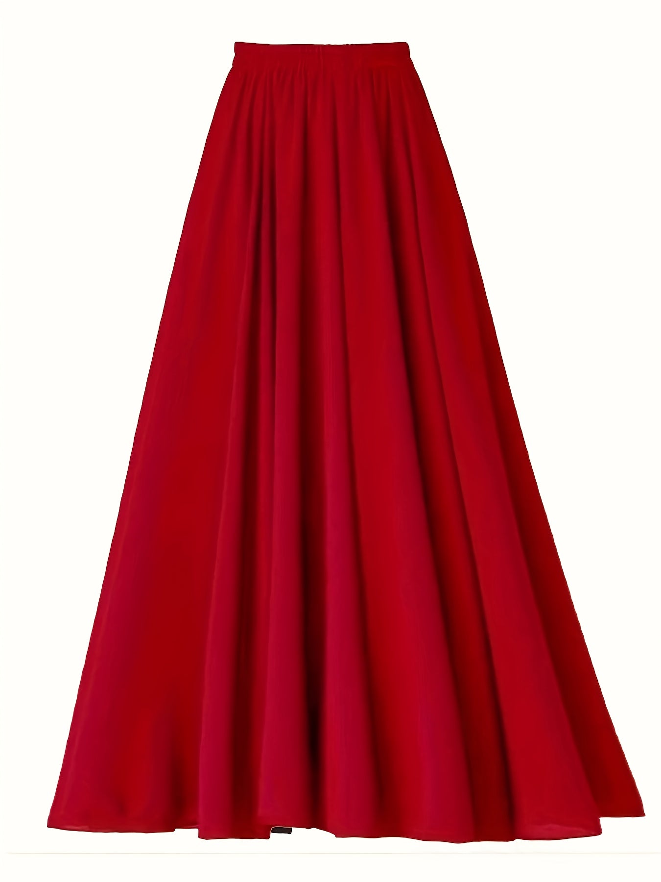 Plus Size Women'sA-Line Pleated Skirt High Waist Polyester Office Wear