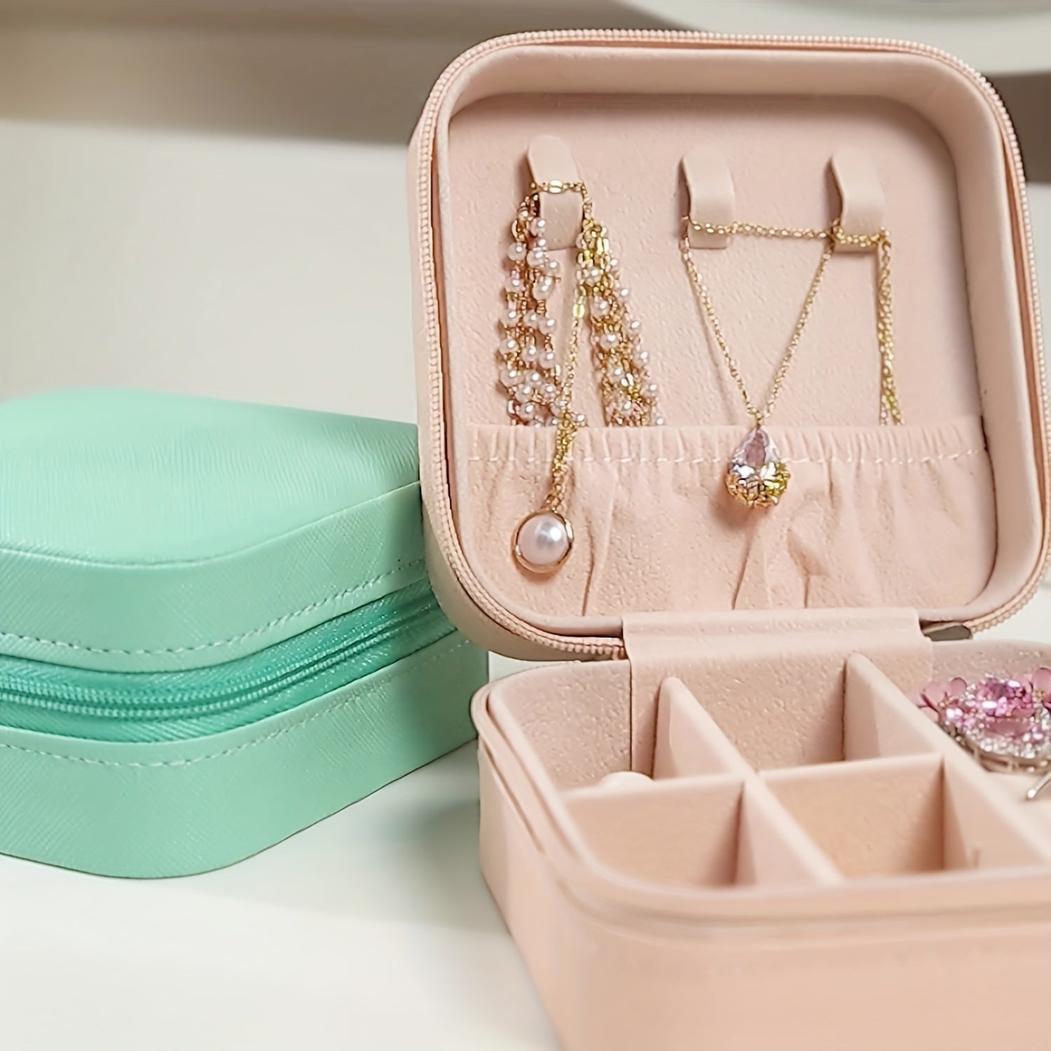 Large Capacity Jewelry Organizer for Travel and Home Storage with Necklace and Earring Holders