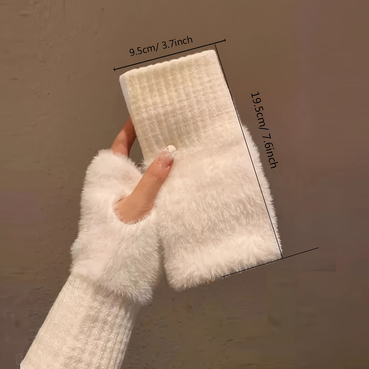 Women Acrylic Fingerless Gloves Cozy Knit Winter Mittens for Office and Casual Wear