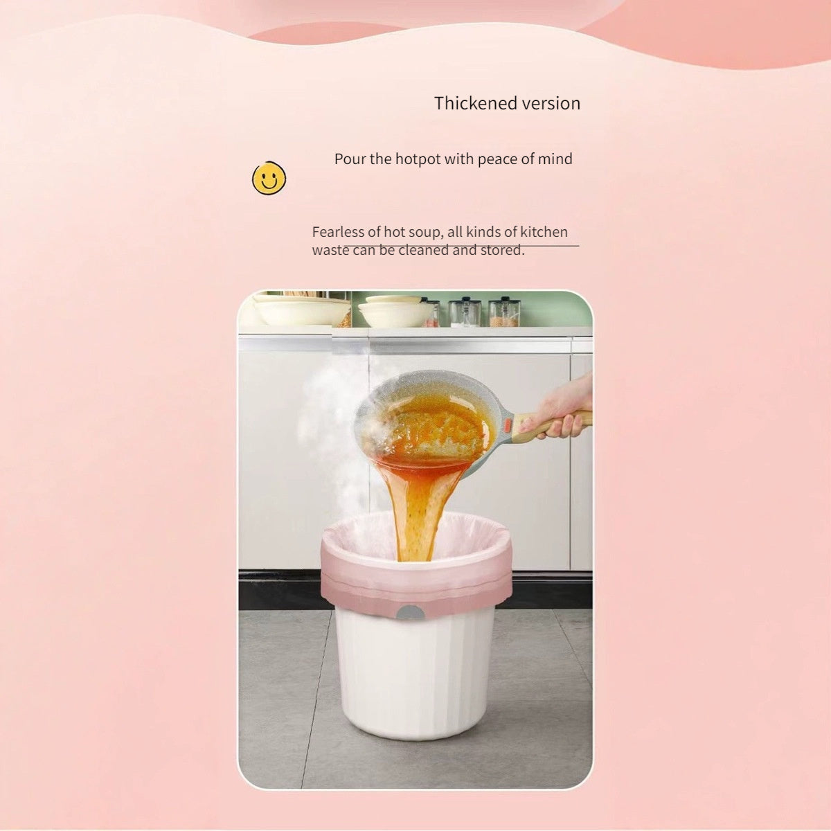 Pack of 100 Pink Extra Thick Polyethylene Drawstring Trash Bags for Home Use