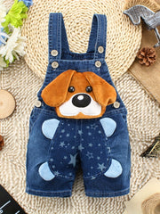 Baby Summer Overalls with Dog Pattern Cotton Blend Cute Animal Design for Boys and Girls