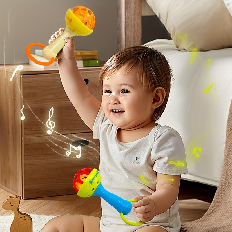 Baby Rattle Toy Set for Toddlers 0-3 Vibrating Grip Training Soothing Development