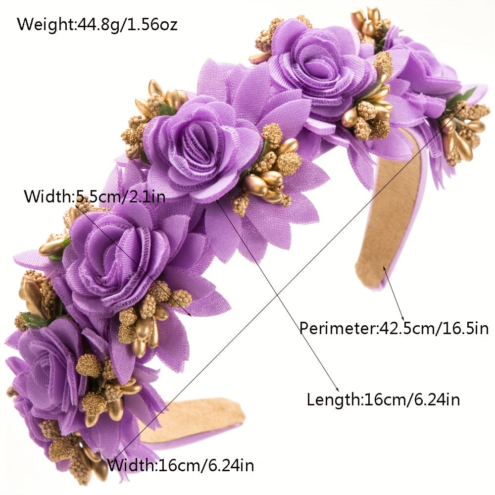 Floral Hairpin Hair Ring for Women, Forest-Inspired, Fashionable Accessory