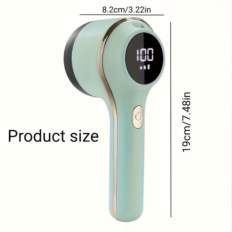 Afeitadora eléctrica de tela azul claro, recargable por USB, removedor de pelusas para ropa y muebles