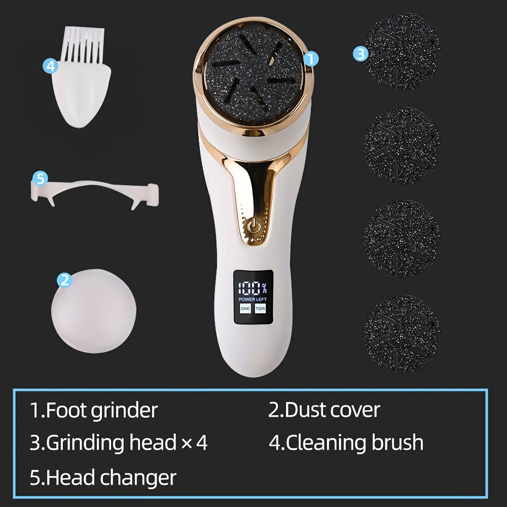 Electric Callus Remover with Vacuum Rechargeable Foot Care Kit with 9 Heads LCD Display