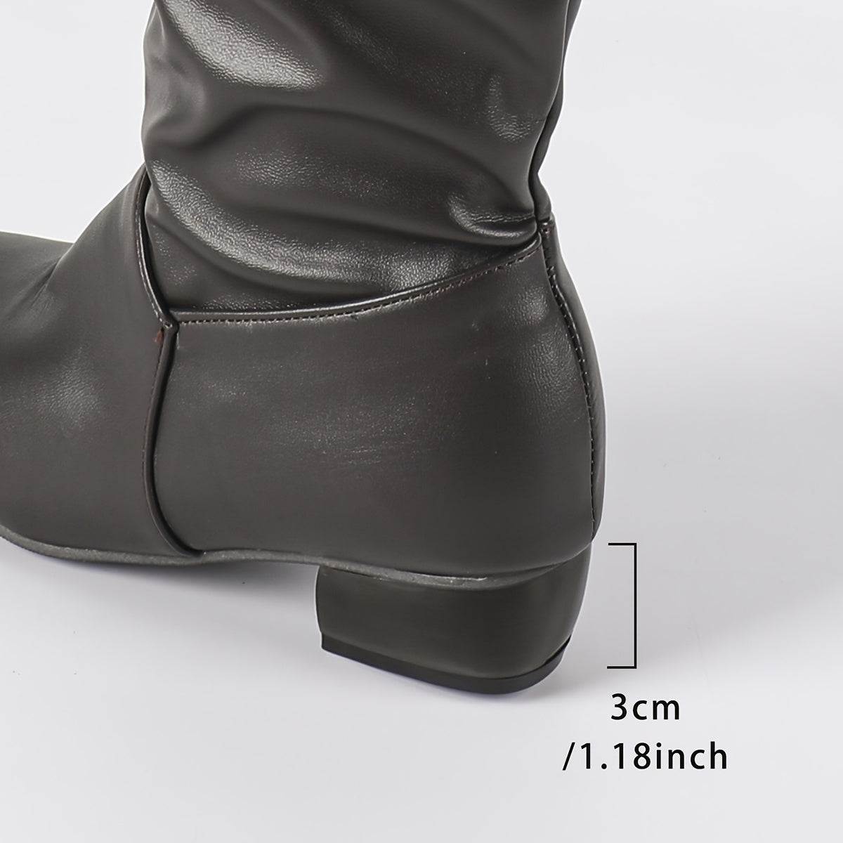 Women Winter Knee-High Boots Chunky Heel Mid-Calf Ankle Warm Size 1-7