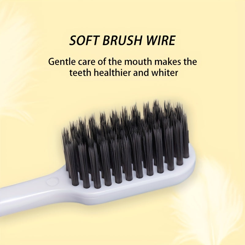 Set of 2 Soft Bristle Full-Size Toothbrushes for Adults and Travel