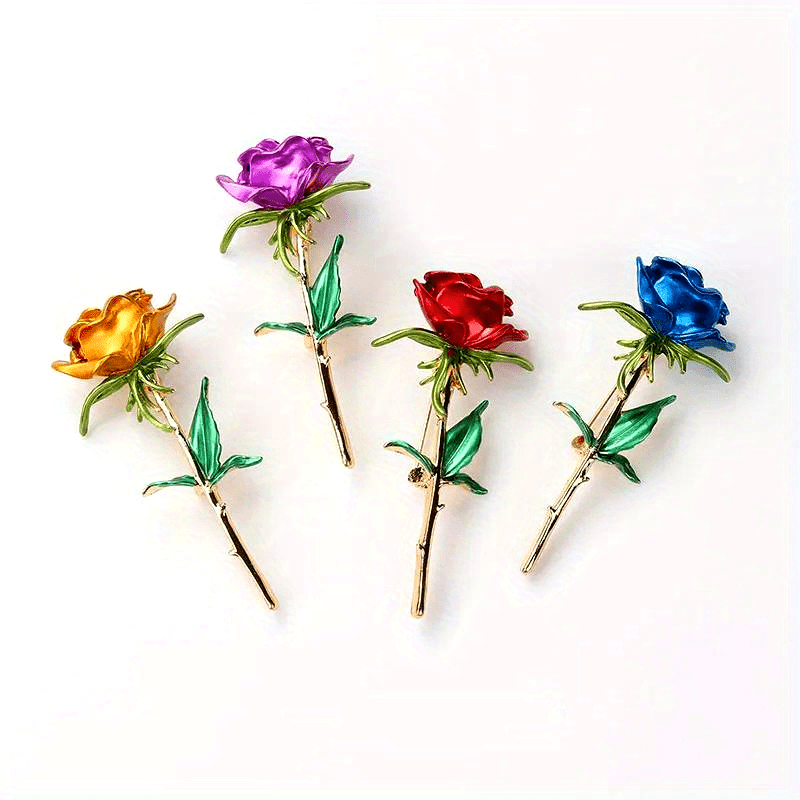 Vintage Rose Flower Lapel Pin for Women Stylish Clothing and Daily Wear