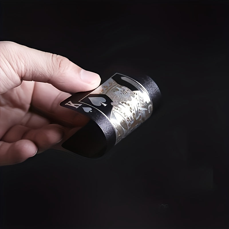 Black and Gold Foil Waterproof Plastic Poker Playing Cards - 54 Deck for Parties and Games