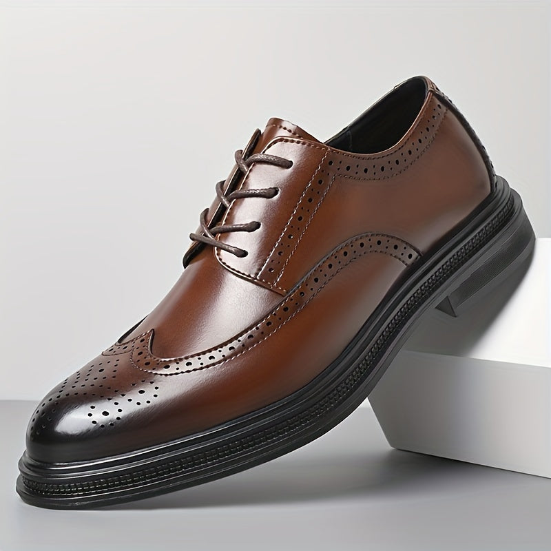 Men's Leather Dress Shoes Vintage Casual Formal for Spring and Autumn