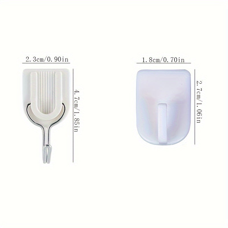 20-Pack Plastic Wall Hooks for Kitchen Bathroom Bedroom Office Seamless Adhesive Easy Install