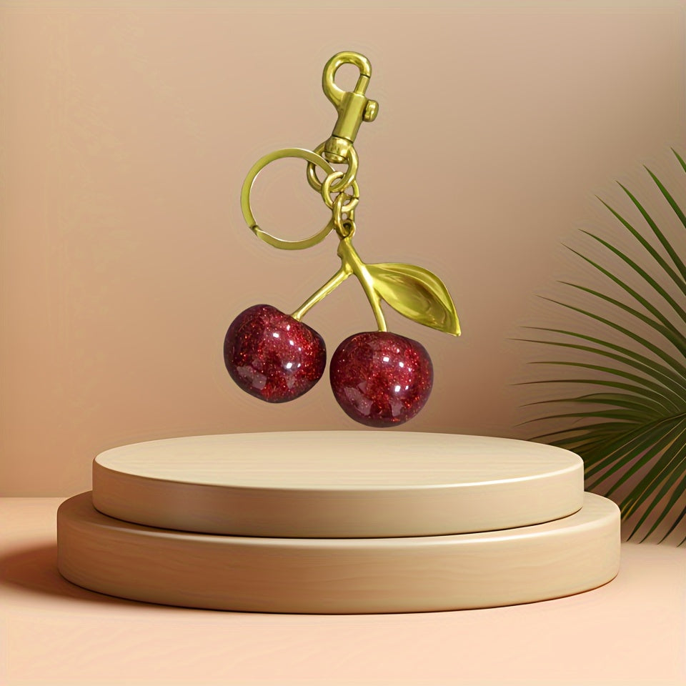 Унисекс брелок-подвеска из смолы с красной вишней, аксессуар для ключей и сумок, для автомобиля