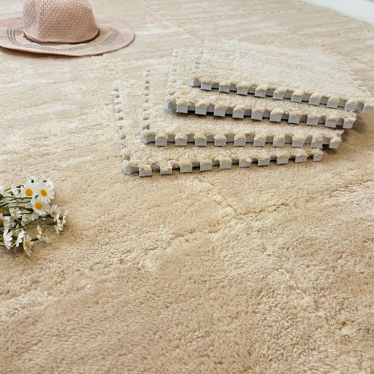 Интерлоковые цветочные коврики из EVA-пены для пола для гостиной, спальни, кабинета, набор из 30 моющихся звукоизоляционных элементов для домашнего декора