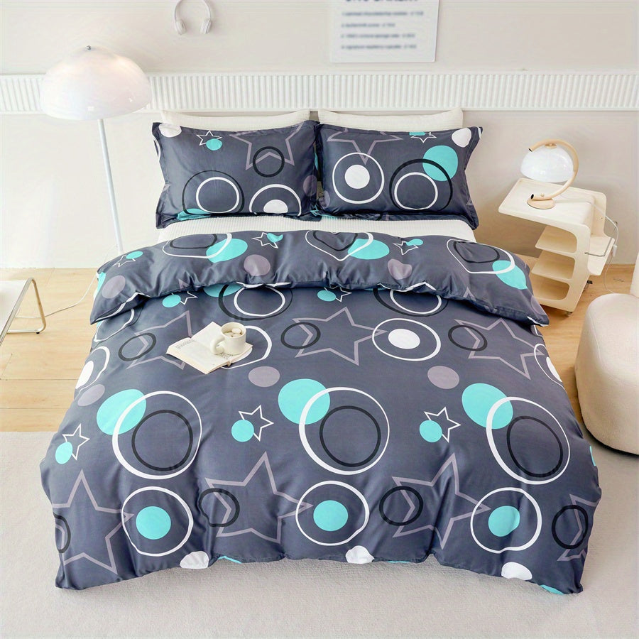 Three-Piece Bedding Set with Quilt Cover and Pillowcases for Bedroom Decor