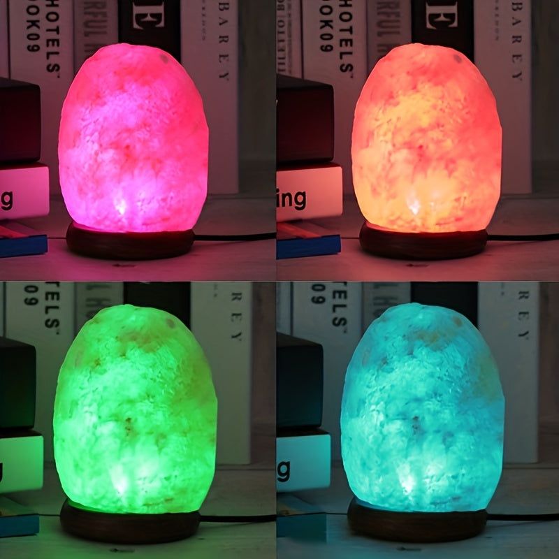 Colorful Mineral Salt Lamp Night Light for Bedroom Decor and Gift