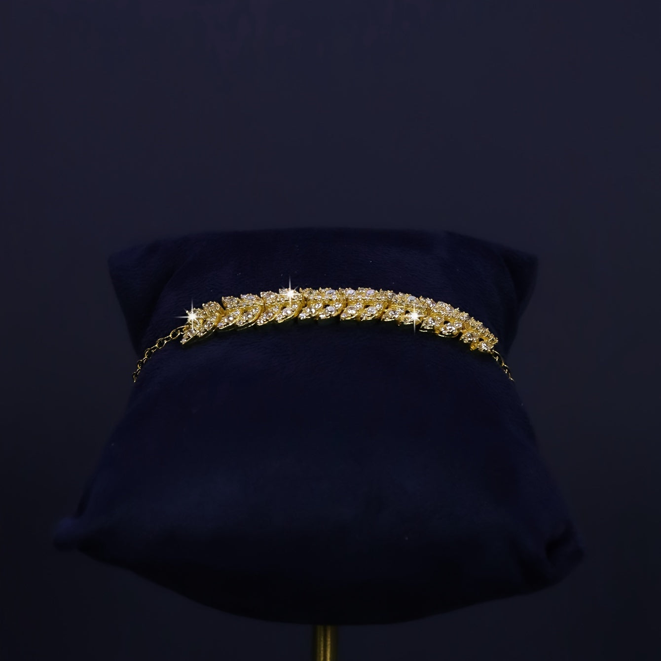 Gold Plated Jewelry Set for Women V-Shaped Necklace Earrings Bracelet Ring Zirconia Wedding