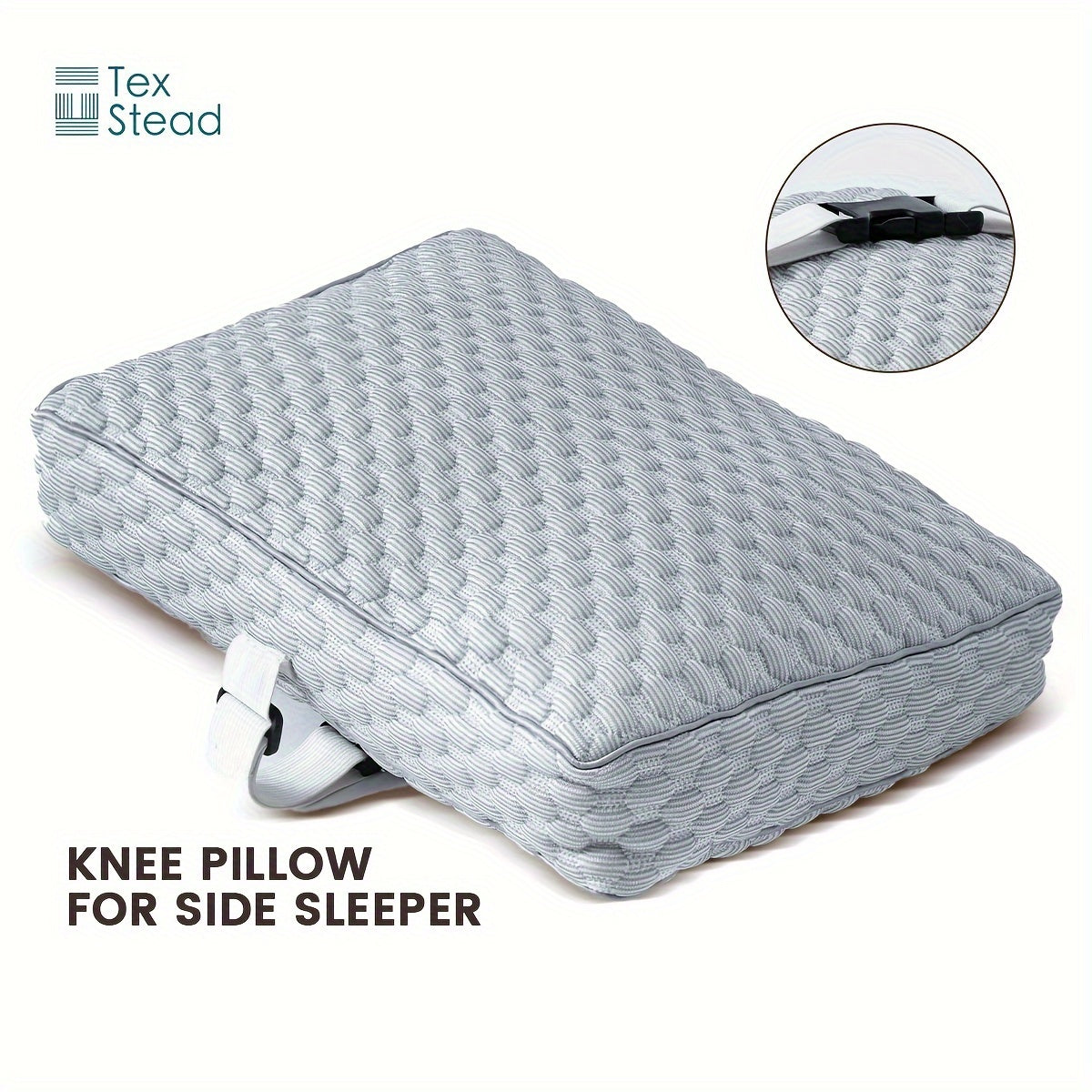 Knee Pillow for Side Sleepers with Washable Cover for Spine Support and Pregnancy Relief