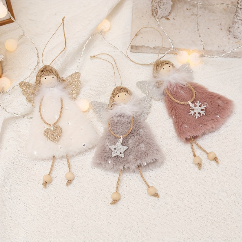 3pcs Christmas Doll Pendants Angel Girl Tree Ornaments for Festival and Party Decor