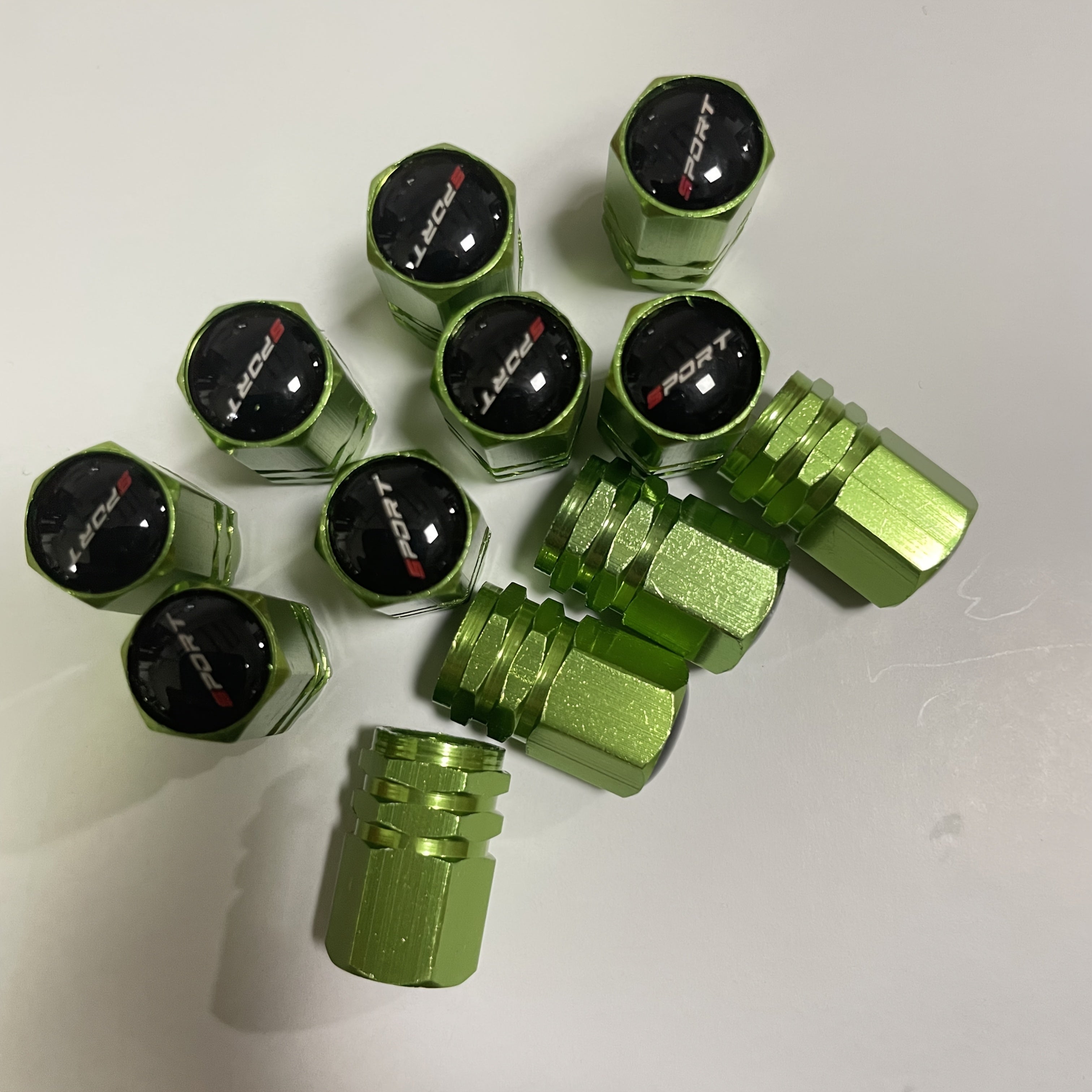 Aluminum Valve Caps Set for Cars and Motorcycles, Sport Pattern, 4/8/12 Pieces