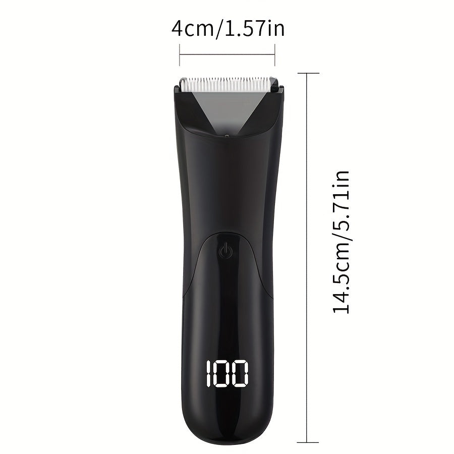 Men's Electric Body Trimmer and Shaver USB Rechargeable Ceramic Blade Full-Body Grooming